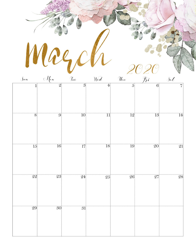 20 March Calendar 2021 Cute Free Download Printable Calendar Templates 