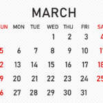 2023 March Calendar Transparent Background Citypng