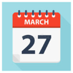 27 March Calendar Icon Vector Illustration Stock Vector