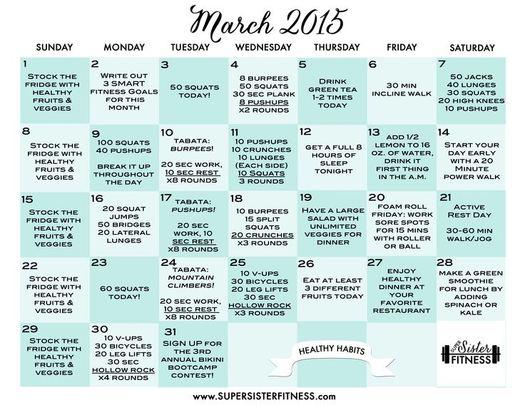 29 Best Fitness Challenge Calendars Images On Pinterest Fitness