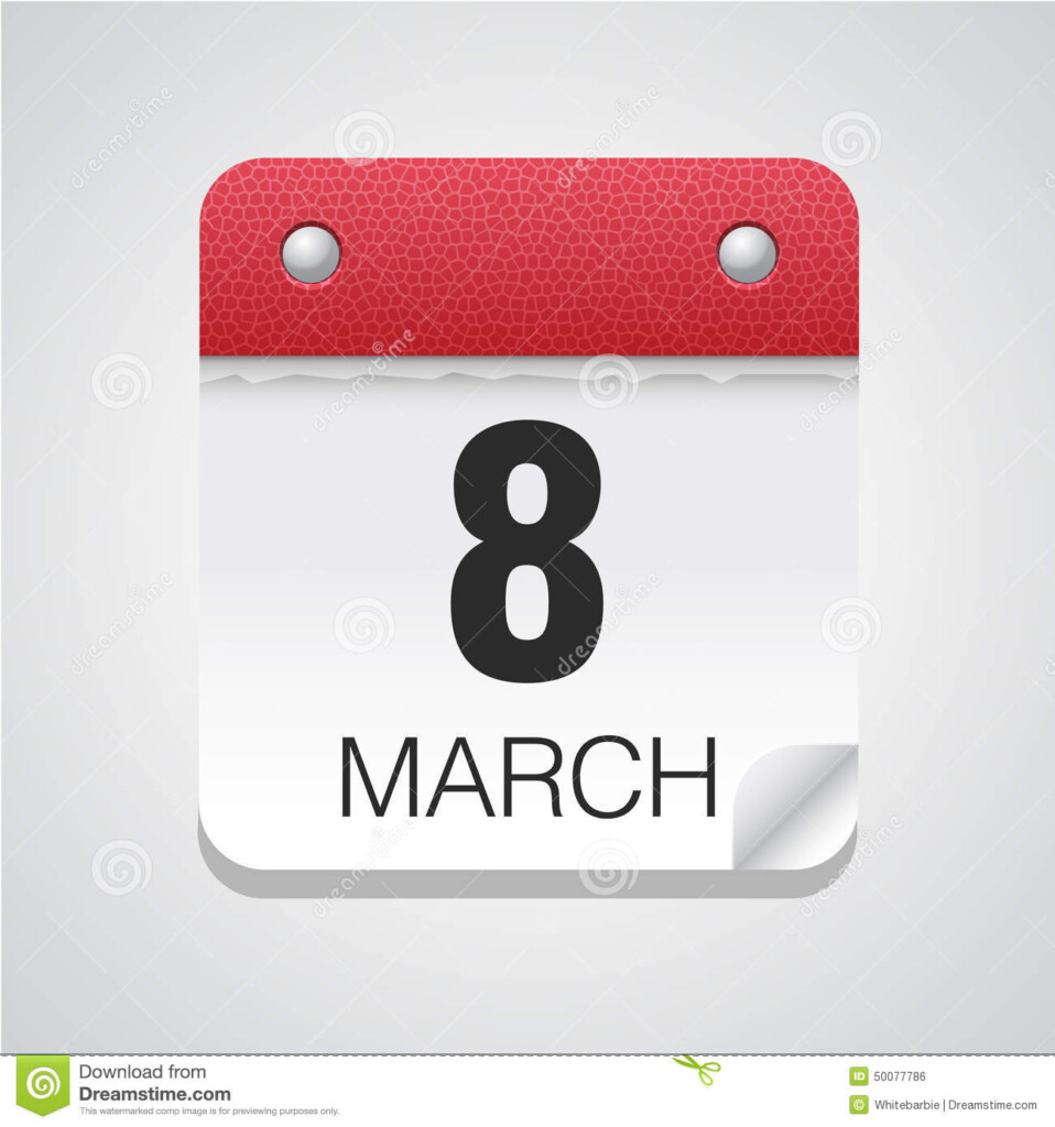 8 March Calendar Icon Stock Vector Illustration Of Month 50077786