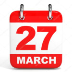 Calendar 27 March Stock Photo 44536063