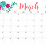 Cute March 2022 Calendar Printable Floral Designs