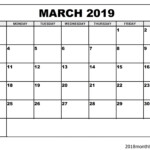 Download March 2019 Calendar Editable Calendar Blank Monthly