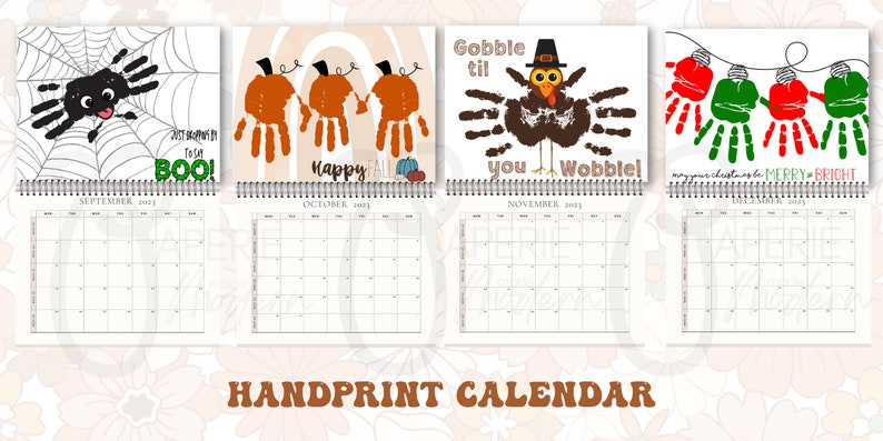 Handprint Calendar 2023 memory Calendar Etsy Australia