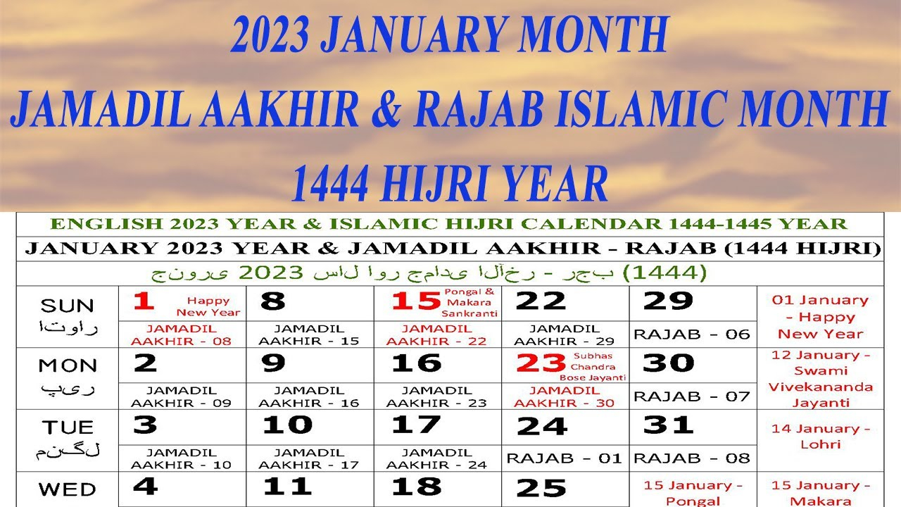 Hijri Calendar 2023 Summafinance