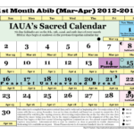 IAUA s True Lunar Solar Sabbath Calendar March 2012