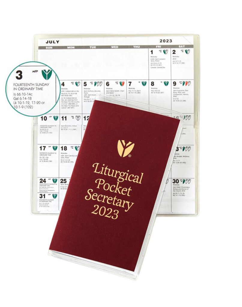 Liturgical Desk Pocket Secretary Catholic Calendar 2023 McKay Church 