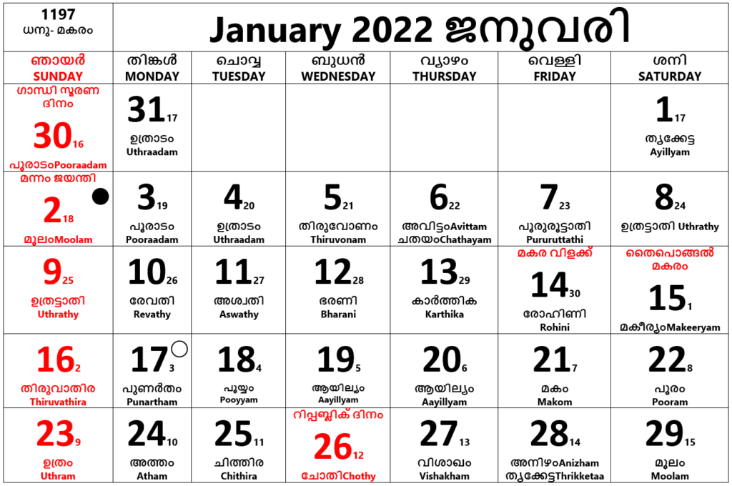 Malayalam Calendar Free Download Online Calendar