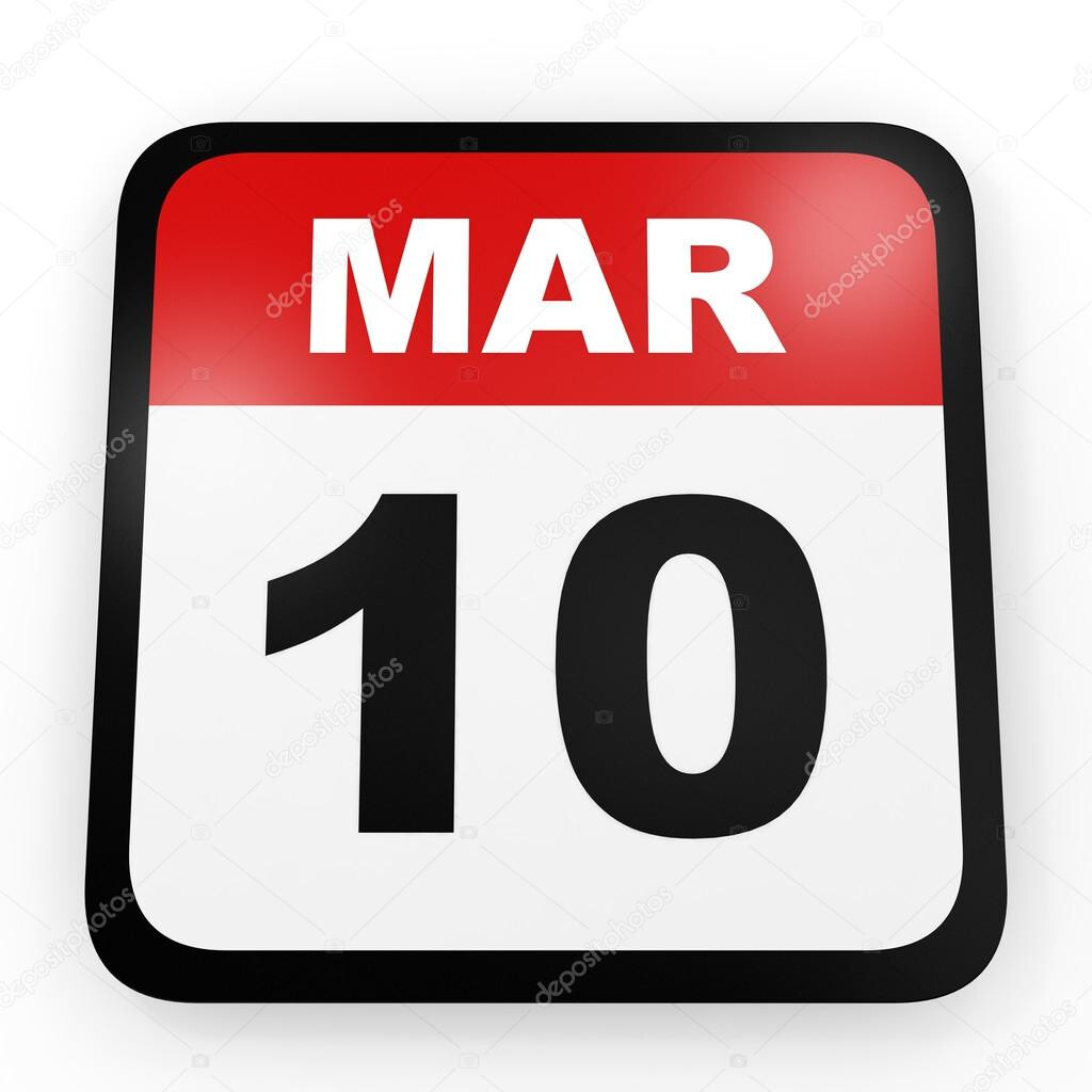 March 10 Calendar On White Background Stock Photo ICreative3D 