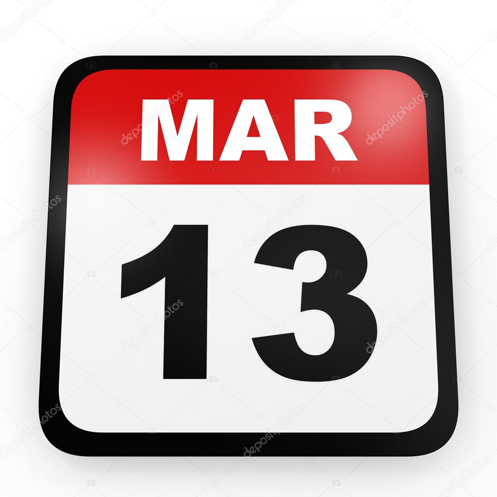 March 13 Calendar On White Background Stock Photo ICreative3D 