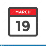 March 19 Calendar Icon With Day Of Month Stock Vector Illustration Of