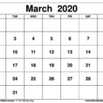 March 2 2020 Calendar Month Calendar Printable