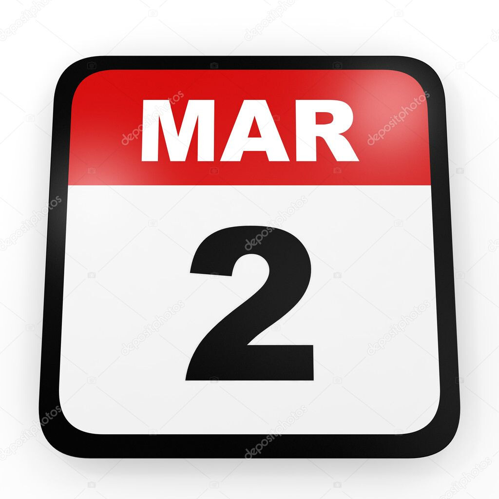 March 2 Calendar On White Background Stock Photo ICreative3D 