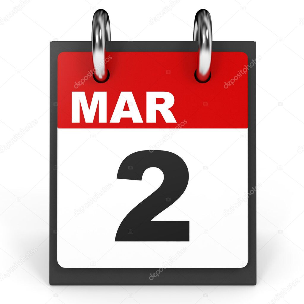 March 2 Calendar On White Background Stock Photo ICreative3D 