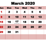 March 2020 Printable Monthly Calendar With Holidays