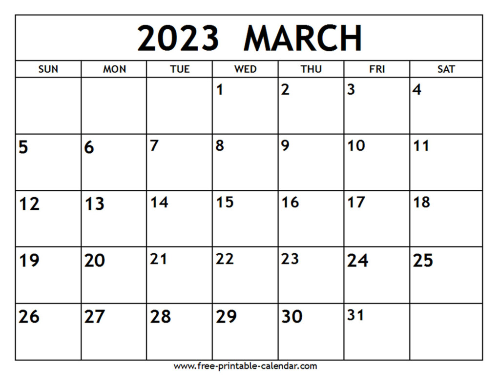 March 2023 Calendar Free printable calendar