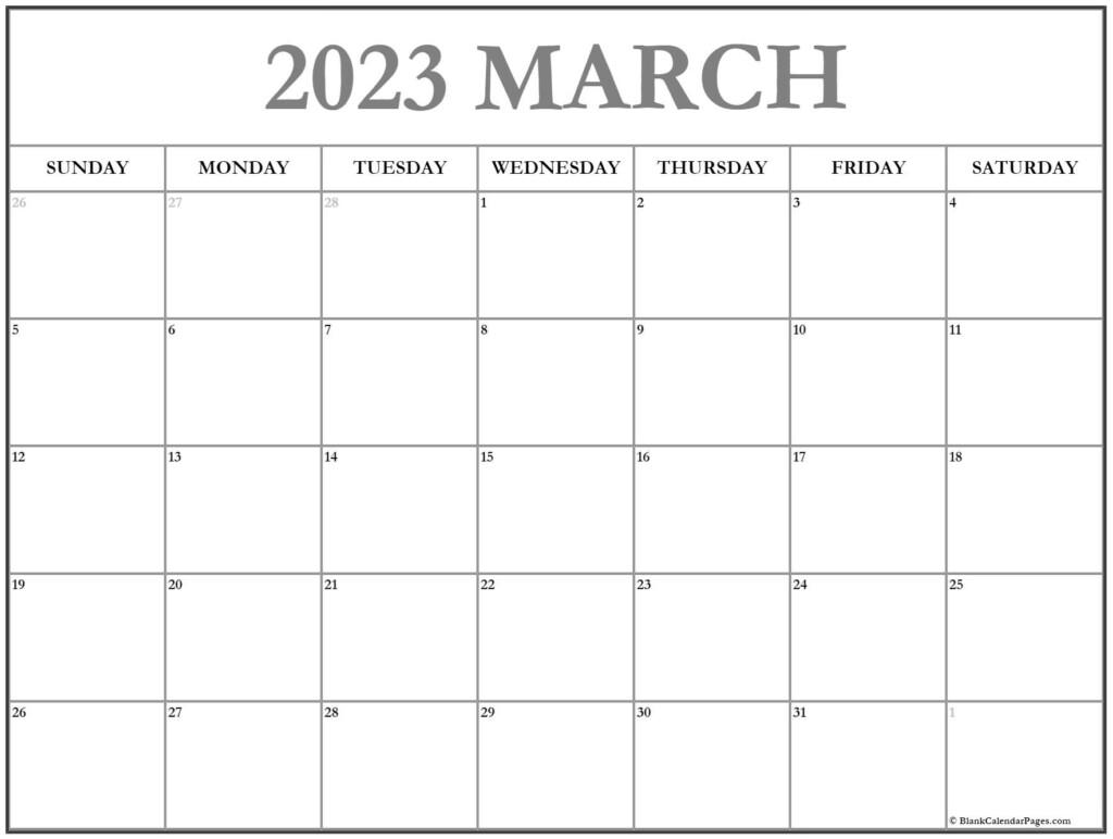 March 2023 Calendar Free Printable Calendar