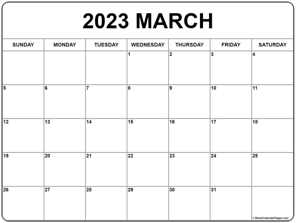 March 2023 Calendar Free Printable Calendar March 2023 Calendar Free 