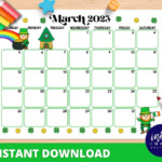 March 2023 Calendar INSTANT DOWNLOAD Monthly Planner Digital Etsy