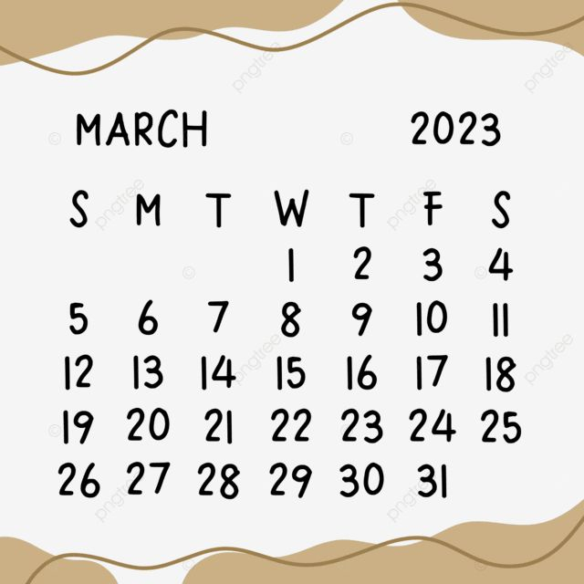 March 2023 Calendar PNG Picture Simple Calendar Of March 2023 