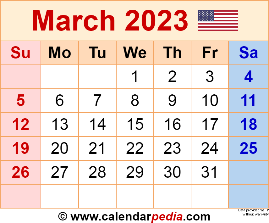 March 2023 Calendar Printable Printable Word Searches