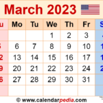 March 2023 Calendar Printable Printable Word Searches