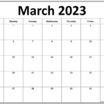 March 2023 Calendar Printable Printable Word Searches