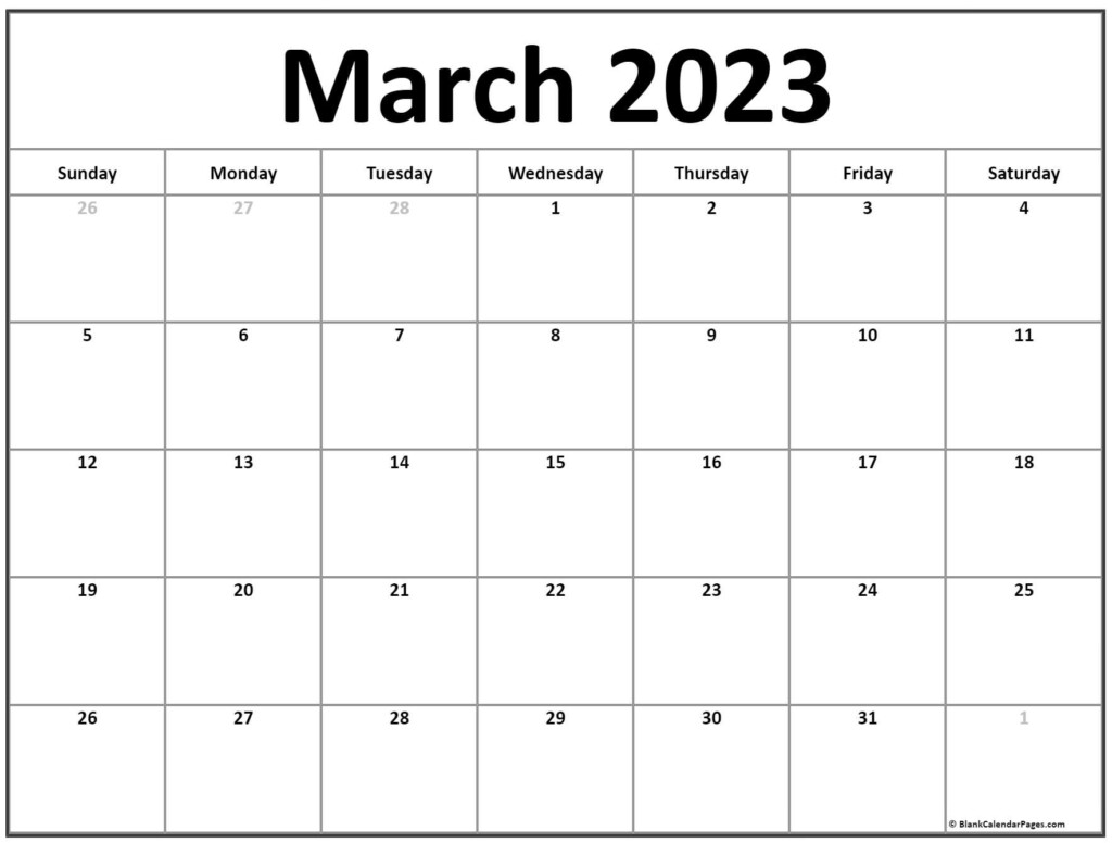 March 2023 Calendar Printable Printable Word Searches