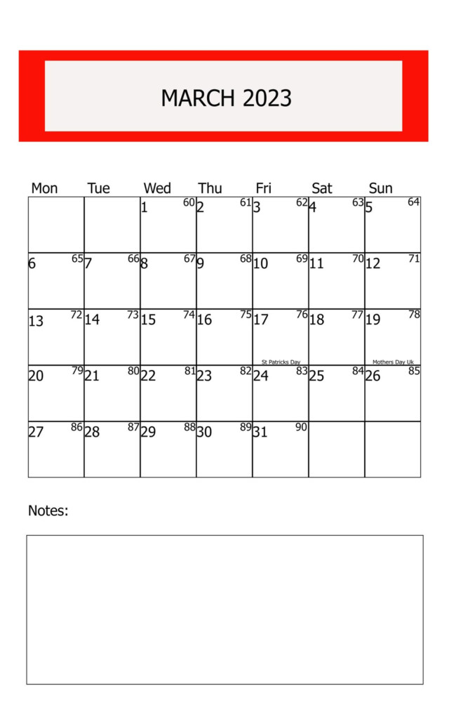 March 2023 Editable Printable Calendar Etsy UK