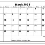 March 2023 Printable Calendar 483SS Michel Zbinden SG