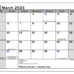 March 2023 Printable Calendar United States Michel Zbinden US