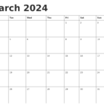 March 2024 Calendar Template