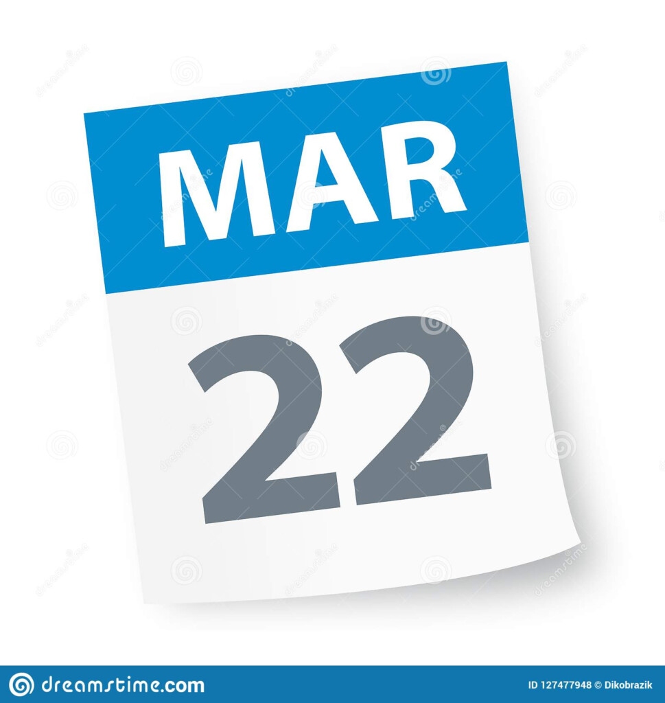 March 22 Calendar Icon Stock Illustration Illustration Of Blank 