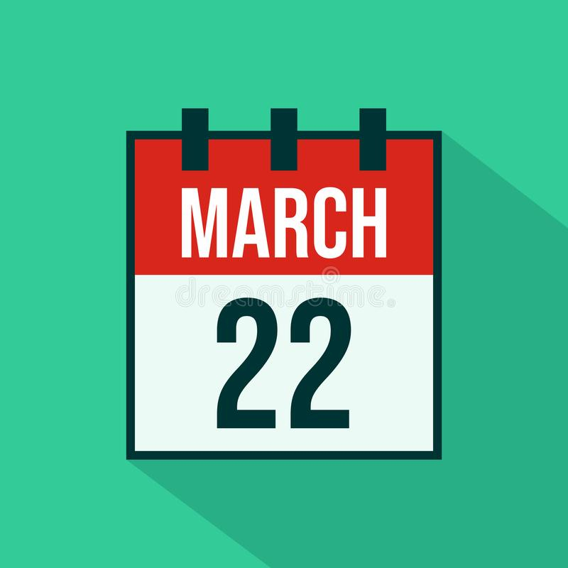 March 22 Calendar Icon Stock Vector Illustration Of Illustration 