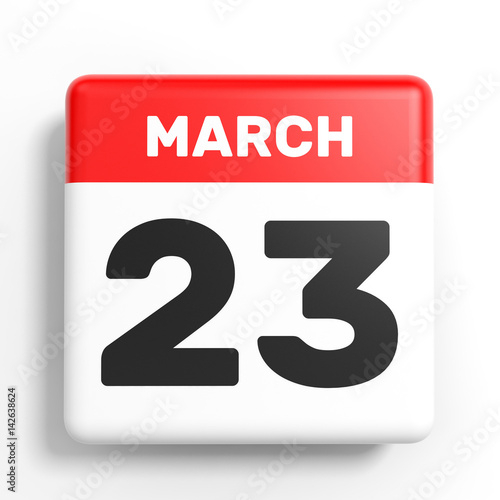 March 23 Calendar On White Background Photo Libre De Droits Sur La