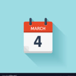 March 4 Flat Daily Calendar Icon Date And Vector Image