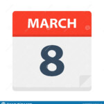 March 8 Calendar Icon Stock Illustration Illustration Of Page