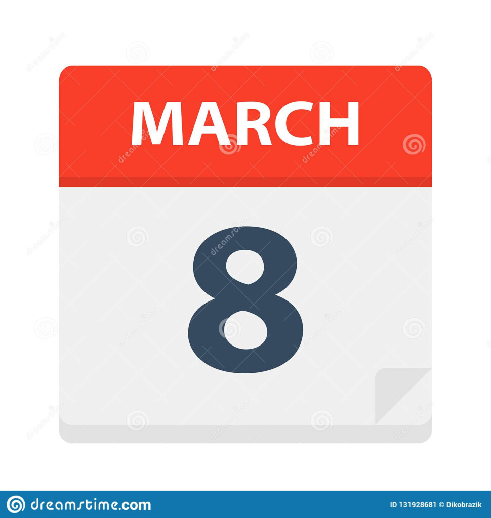 March 8 Calendar Icon Stock Illustration Illustration Of Page 