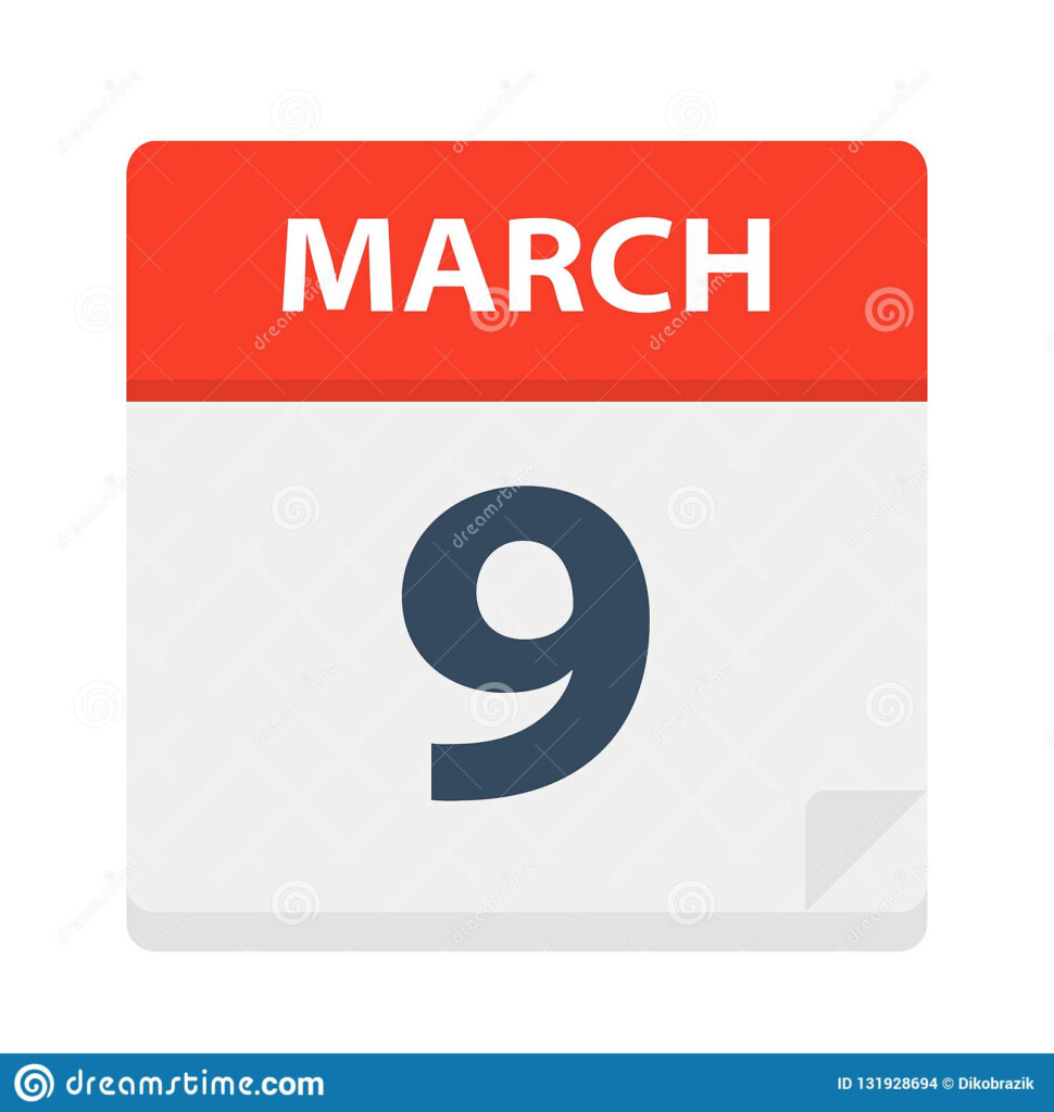 March 9 Calendar Icon Stock Illustration Illustration Of Date 