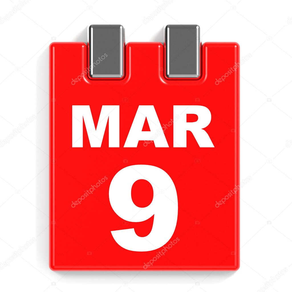 March 9 Calendar On White Background Stock Photo ICreative3D 