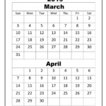 March April 2019 Calendar Academic 2019 Calendar Free Printable