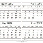 March April May June 2019 Calendar Calendar Printables June 641x928 In