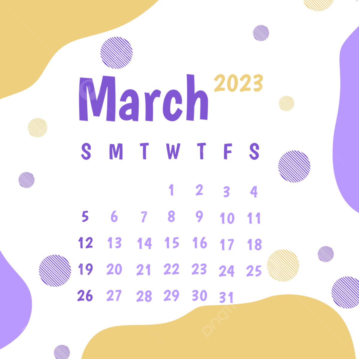 March Calendar 2023 PNG Vector PSD And Clipart With Transparent