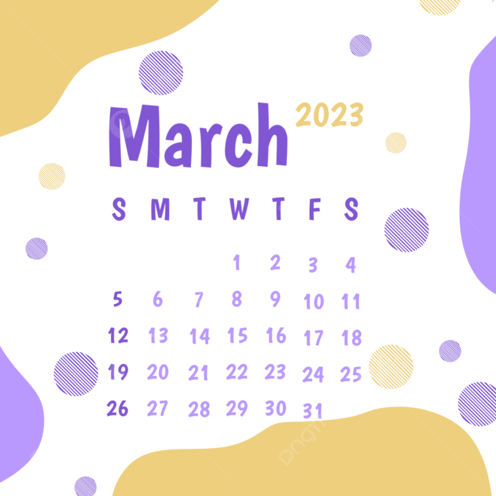 March Calendar 2023 PNG Vector PSD And Clipart With Transparent 