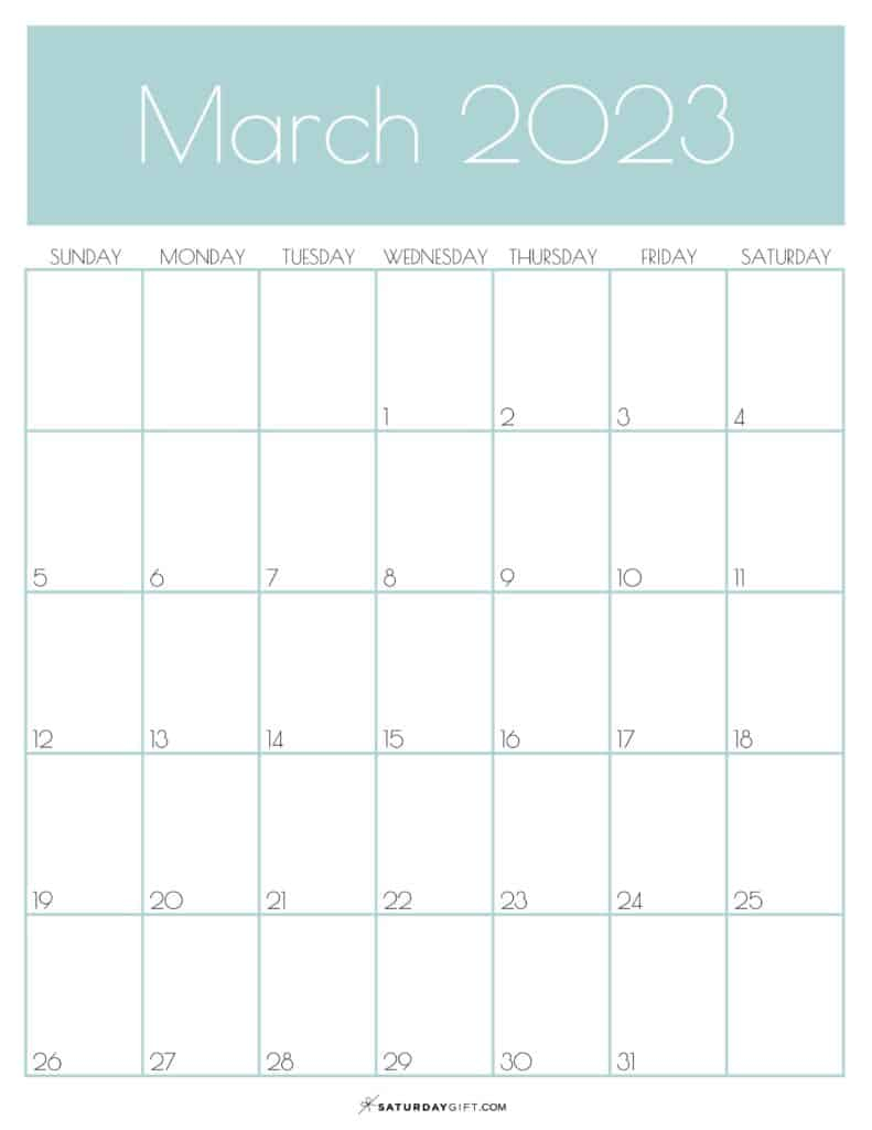 March Calendar Cute Free Printable March 2023 Calendar Designs