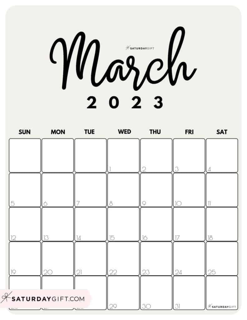 March Calendar Cute Free Printable March 2023 Calendar Designs