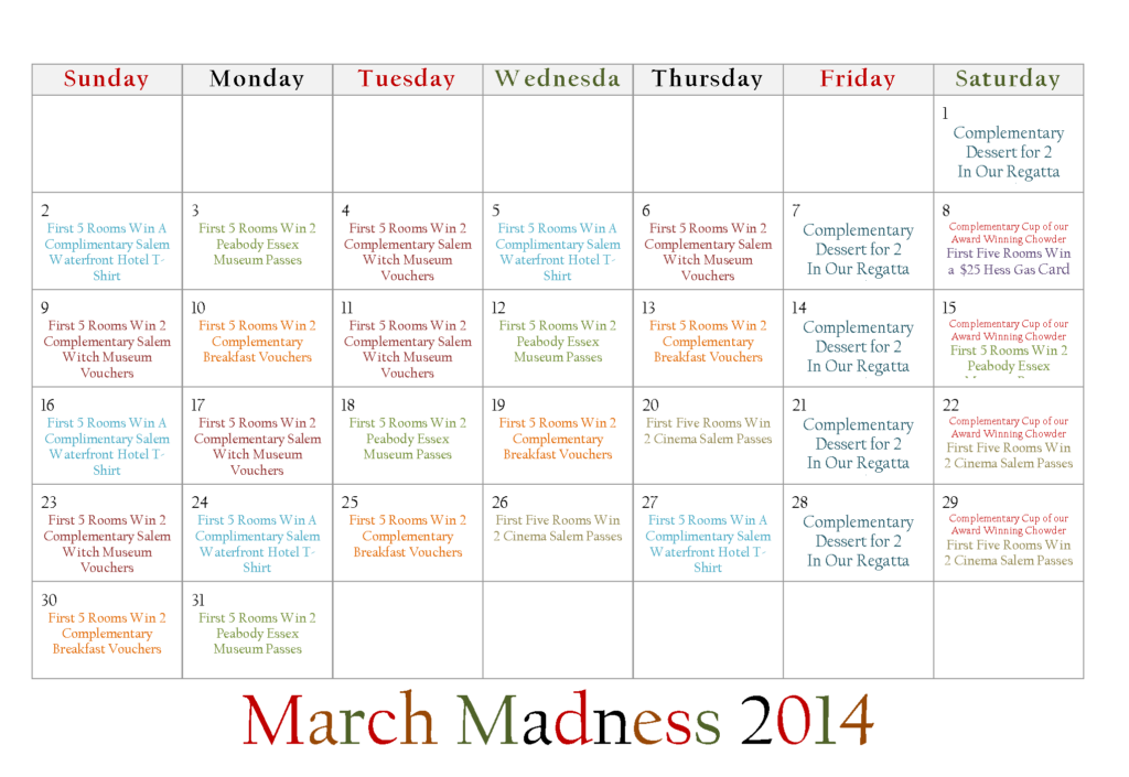 March Madness 2014 Calendar png