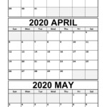 March To May Calendar 2020 Templates Calendar Word Calendar Template