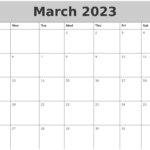 May 2023 Calendar Printable